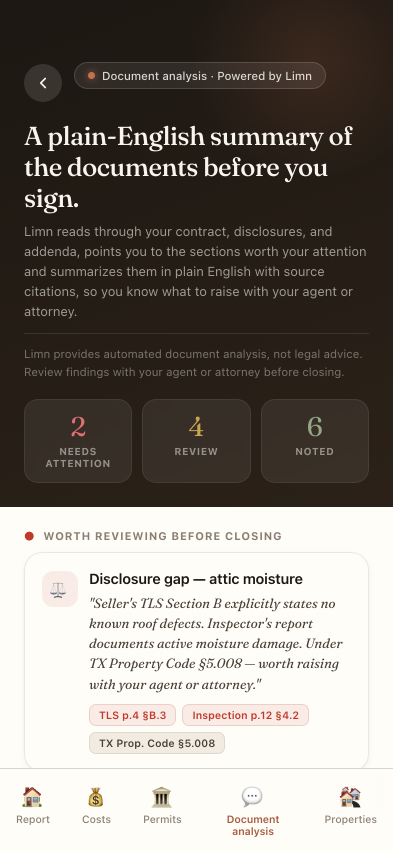 Limn Pro document analysis screen